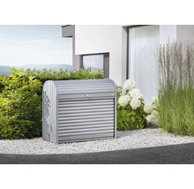 Metall Gerätehaus mit Rolltor im Garten