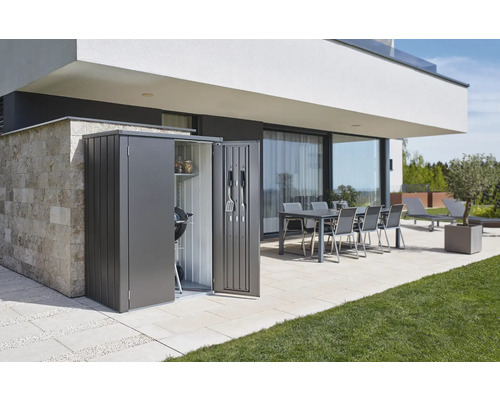 Terrassenschrank Biohort Romeo L High 132 x 87 x 181 cm dunkelgrau-metallic Terrassenschrank Biohort Romeo L High 132 x 87 x 181 cm dunkelgrau-metallic