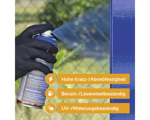 Dose Sprühlack im Einsatz: Hohe Kratzfestigkeit, Benzinbeständigkeit, UV- und Witterungsbeständigkeit.