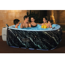 Familie entspannt in einem aufblasbaren Lay-Z-Spa Hollywood Whirlpool mit Marmoroptik
