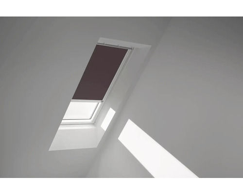 VELUX Dachfenster Verdunkelungsrollo mit weißem Alu-Rahmen solarbetrieben DSL CK06 4559KWL Dachfenster mit Verdunkelungsrollo für den Sonnenschutz