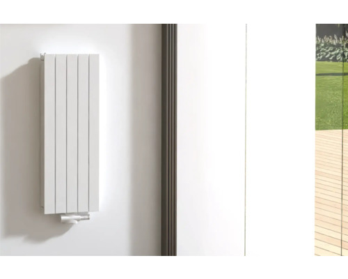 Rotheigner Designheizkörper PANEL 1000 x 366 mm weiß Anschluss Mittig unten Wandheizkörper im modernen Design an einer Wand montiert