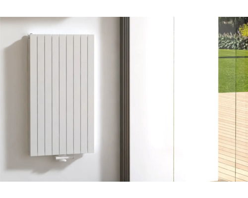 Rotheigner Designheizkörper PANEL 1200 x 662 mm weiß Anschluss Mittig unten Vertikaler Heizkörper an der Wand