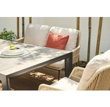 Gartensitzgruppe mit Tisch, Stühlen und Kissen