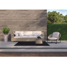 Terrasse mit Lounge-Möbeln, Pflanze und Dekoration