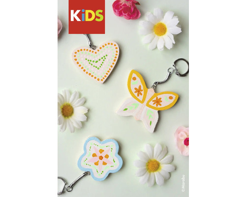 Dekorative Schlüsselanhänger in Herz-, Schmetterlings- und Blumenform