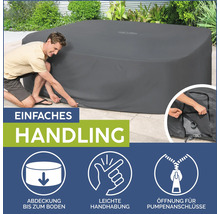 Abdeckung für einen Whirlpool mit einfacher Handhabung und Öffnung für Pumpenanschlüsse