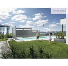 Garten mit Pool und Sichtschutzzaun