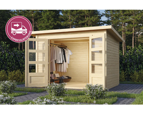 Gartenhaus mit Kleiderstange und Expresslieferung