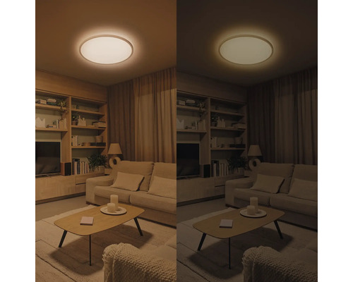 Wohnzimmer mit Deckenleuchte mit einstellbarer Lichtfarbe