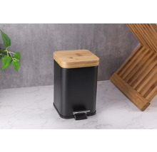 Abfalleimer mit Bambusdeckel und Fußpedal