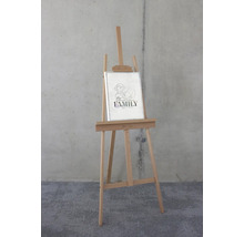 Holzstaffelei mit bedruckter Leinwand