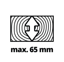 Maximale Holzdicke 65 Millimeter