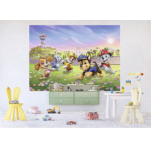 Kinderzimmer mit Wandbild Paw Patrol und Kindermöbeln