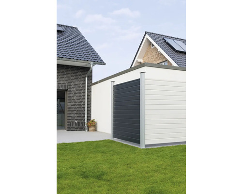 Modern gestalteter Geräteschuppen im Gartenbereich