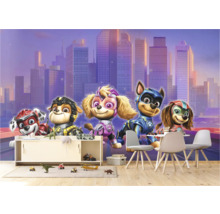 Fototapete mit Paw Patrol-Motiv in einem Kinderzimmer