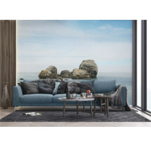 Fototapete mit Felsen am Meer im Wohnzimmer