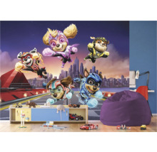 Kinderzimmer mit Paw Patrol Wandbild und Möbeln