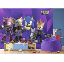 Fototapete mit Sonic Prime Motiv im Kinderzimmer.
