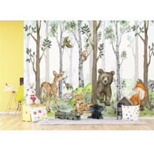 Wandbild mit Waldtieren im Kinderzimmer
