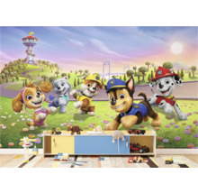 Tapete mit Paw Patrol-Motiv im Kinderzimmer