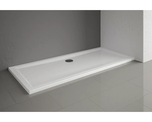 Rechteckige Duschwanne aus Sanitäracryl mit Ablaufgarnitur