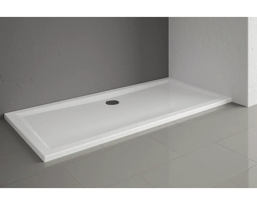 Rechteckige Duschwanne aus Acryl mit Ablaufgarnitur