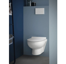 Hänge-WC im Badezimmer mit Betätigungsplatte