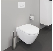 Wandhängendes WC mit Toilettenpapierhalter und Toilettenbürste
