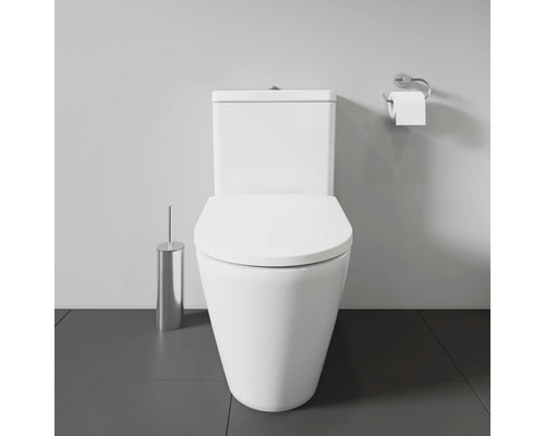 Stand-WC mit Toilettenbürste und Papierhalter