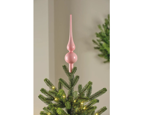 Decoris Weihnachtsbaumspitze – Rosa Schneeflocke Mit Glitzer, Bruchsicher, Ca. 20,5 Cm