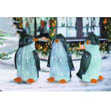 Drei Pinguinfiguren mit Beleuchtung für die Weihnachtsdekoration