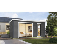 Modernes Gartenhaus mit Schiebetür und Fenster für den Außenbereich