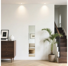 Innenraum mit Kommode, Spiegel, Zimmerpflanze und Treppe