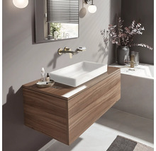 Modernes Badezimmer mit Waschtischunterschrank, Aufsatzwaschbecken und Armatur