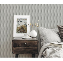 Wandgestaltung mit dreidimensionaler Tapete im Schlafzimmer