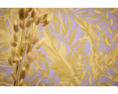 Nahaufnahme einer Tapete mit Blattmuster