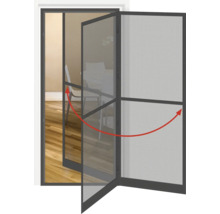 Drehbare Insektenschutztür mit Gewebe