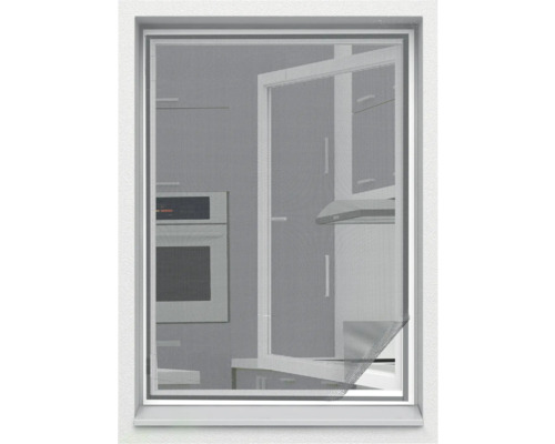 Fliegengitter home protect für Fenster ohne Bohren anthrazit 150x300 cm Fliegengittertür für Fenster im geöffneten Zustand, Insektenschutz