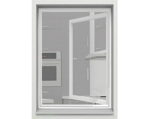 Fenster mit Insektenschutzgitter und geöffnetem Fensterflügel