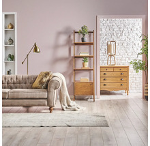 Wohnzimmer mit Sofa, Regal, Kommode und dekorativen Elementen für ein gemütliches Ambiente.