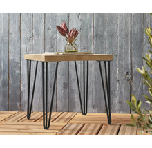 Beistelltisch mit Holzplatte und Metallbeinen
