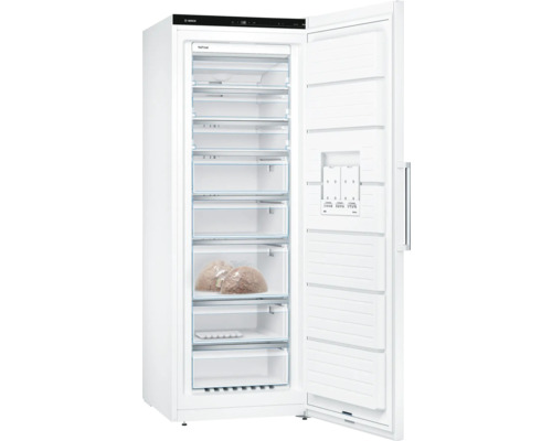 Geöffneter Gefrierschrank mit mehreren Schubladen, inklusive BigBox und NoFrost-Technologie