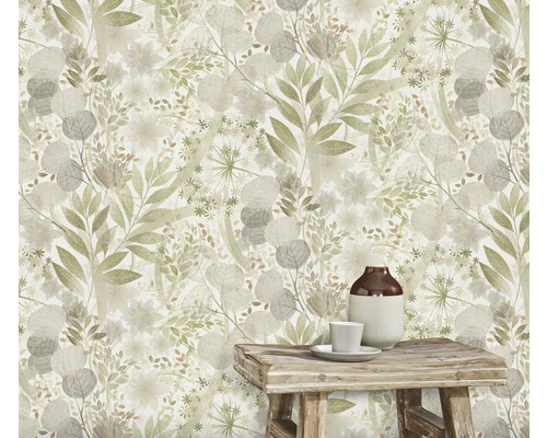 Tapete mit Blattmuster im Interieur