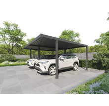 Doppelcarport mit zwei geparkten Autos