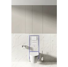 Installationselement für ein Wand-WC mit Betätigungsplatte von Laufen in einem Badezimmer.