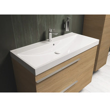 Waschtischunterschrank mit Waschbecken, Armatur und Seifenspender