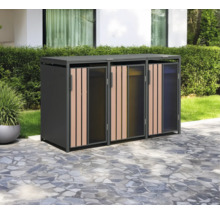 Mülltonnenbox für drei Mülltonnen im Außenbereich