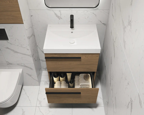 Waschtisch mit Schublade im Badezimmer