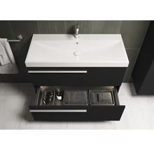 Waschtischunterschrank mit Schublade im Badezimmer.